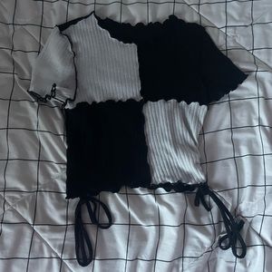PacSun tank top, Black and white trending inside out, seam with ties